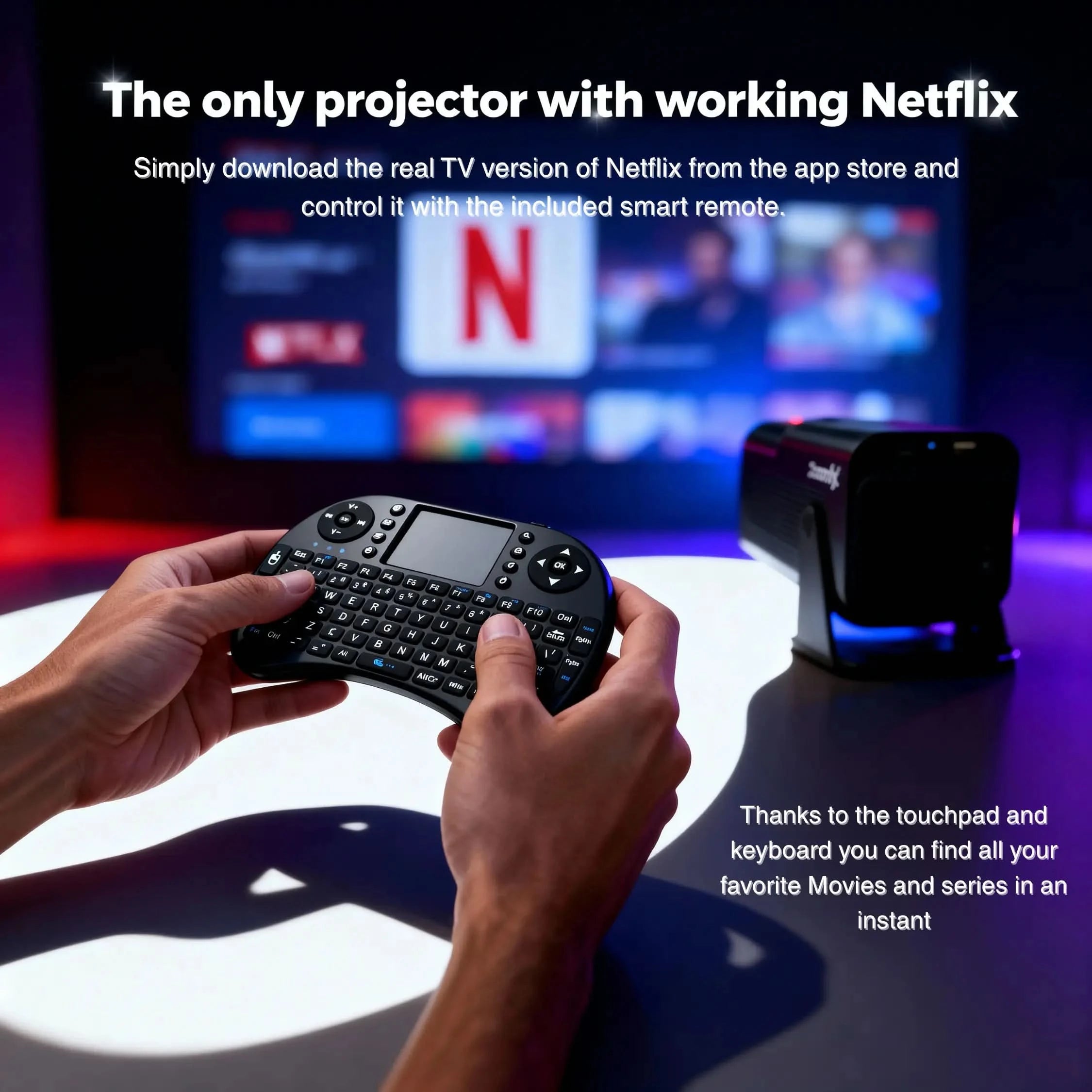 Zoomly® Pro MAX 4K Smart Projector