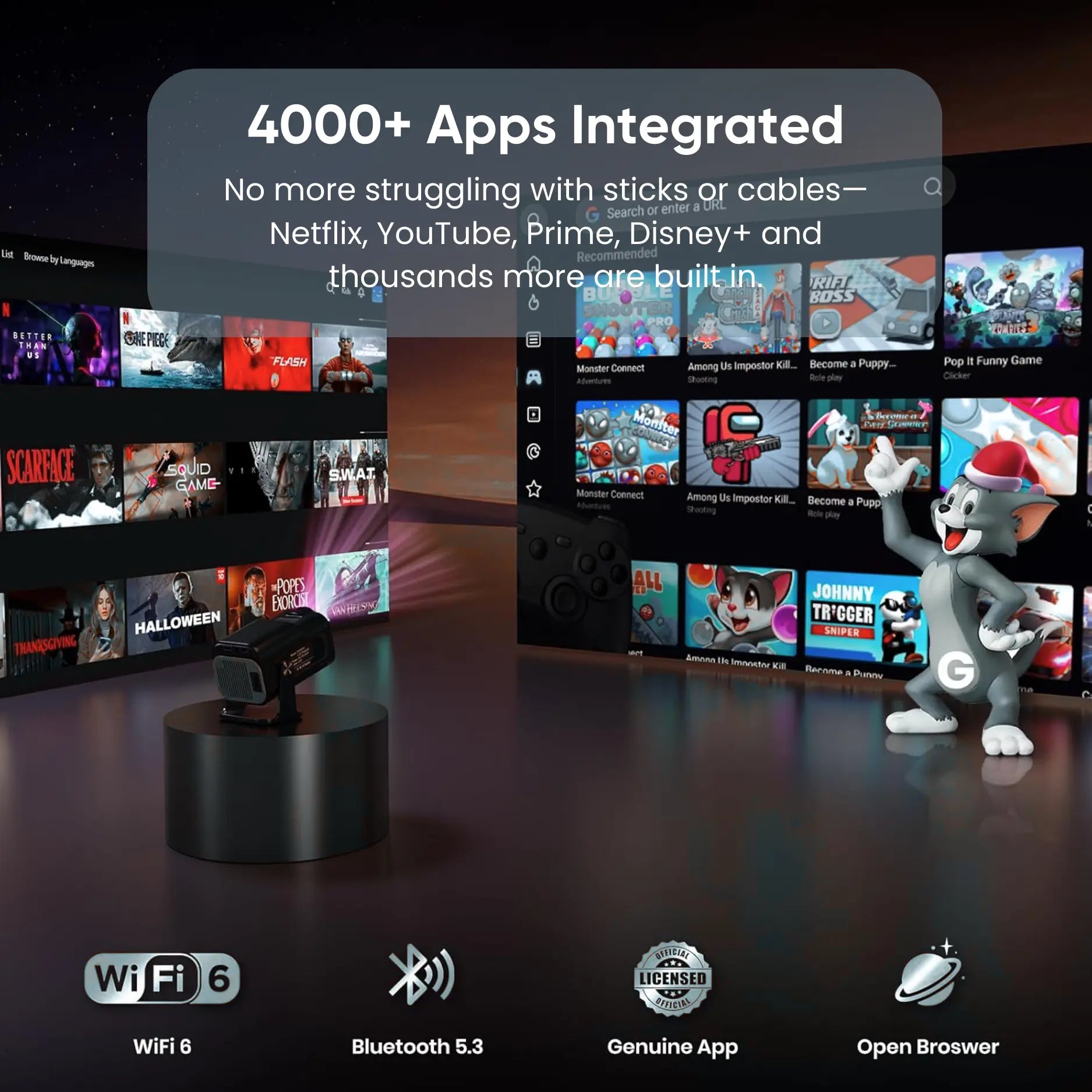 Zoomly® Pro MAX – Home Theater Projector