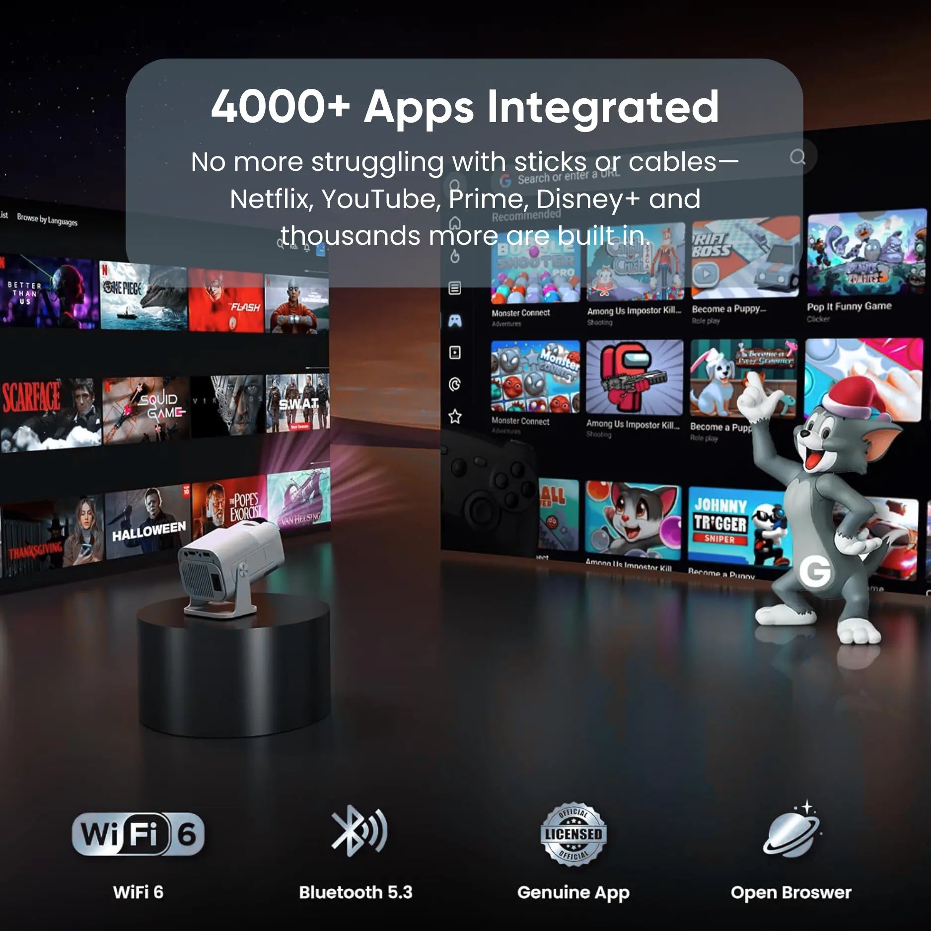 Zoomly® Pro MAX – Home Theater Projector