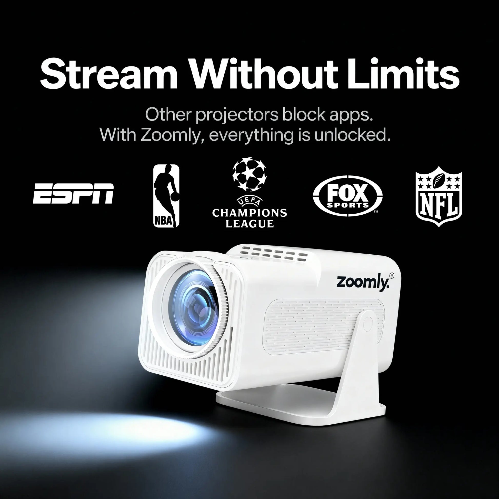 Zoomly® Pro MAX – Home Theater Projector