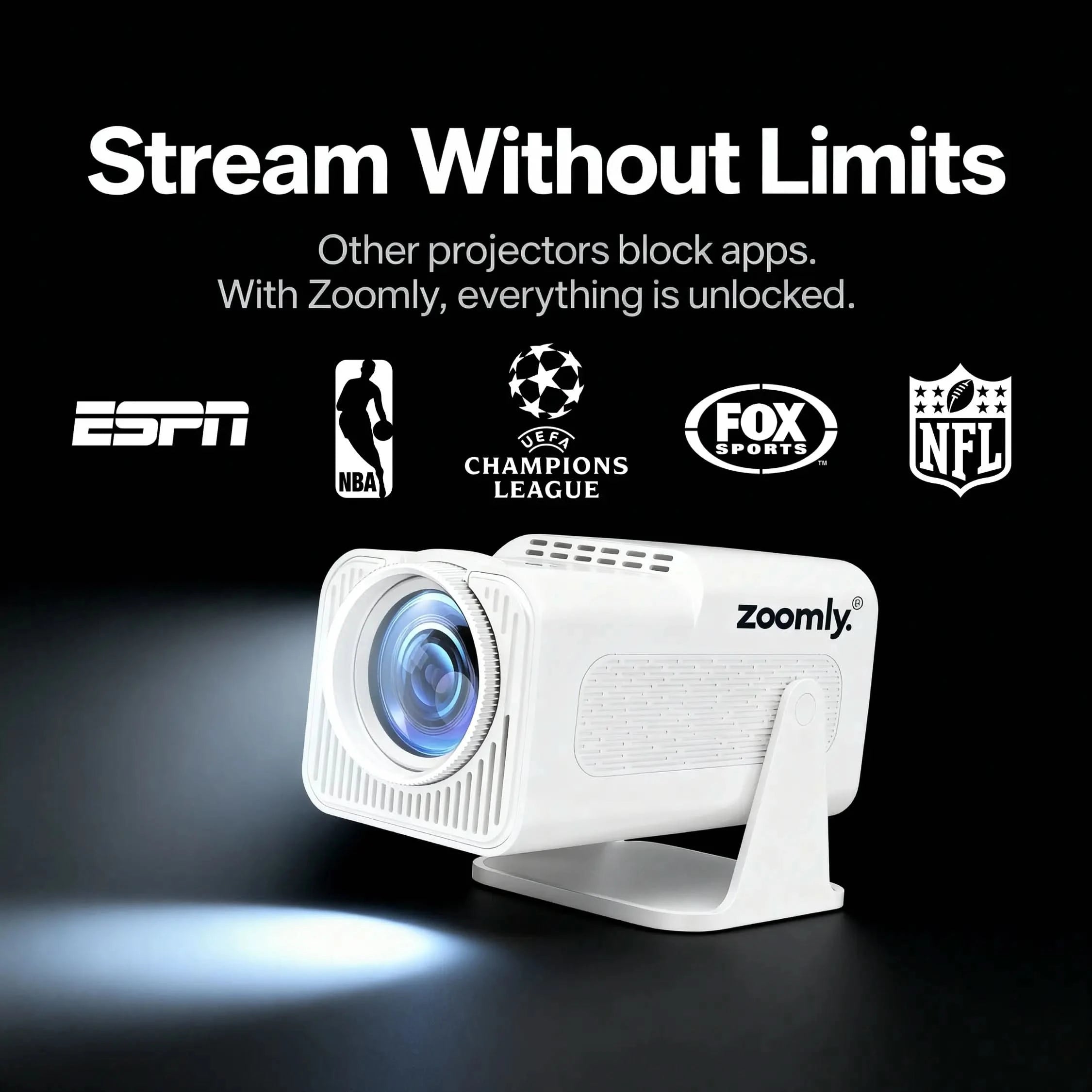 Zoomly® Pro MAX 4K Home Theater Projector