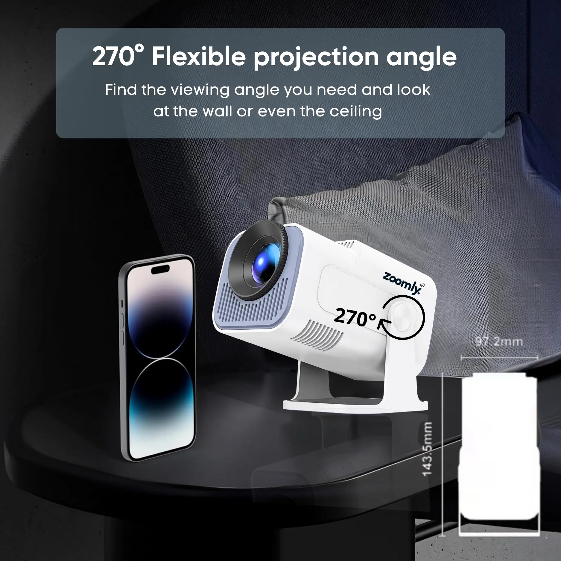 Zoomly® Pro MAX – Home Theater Projector