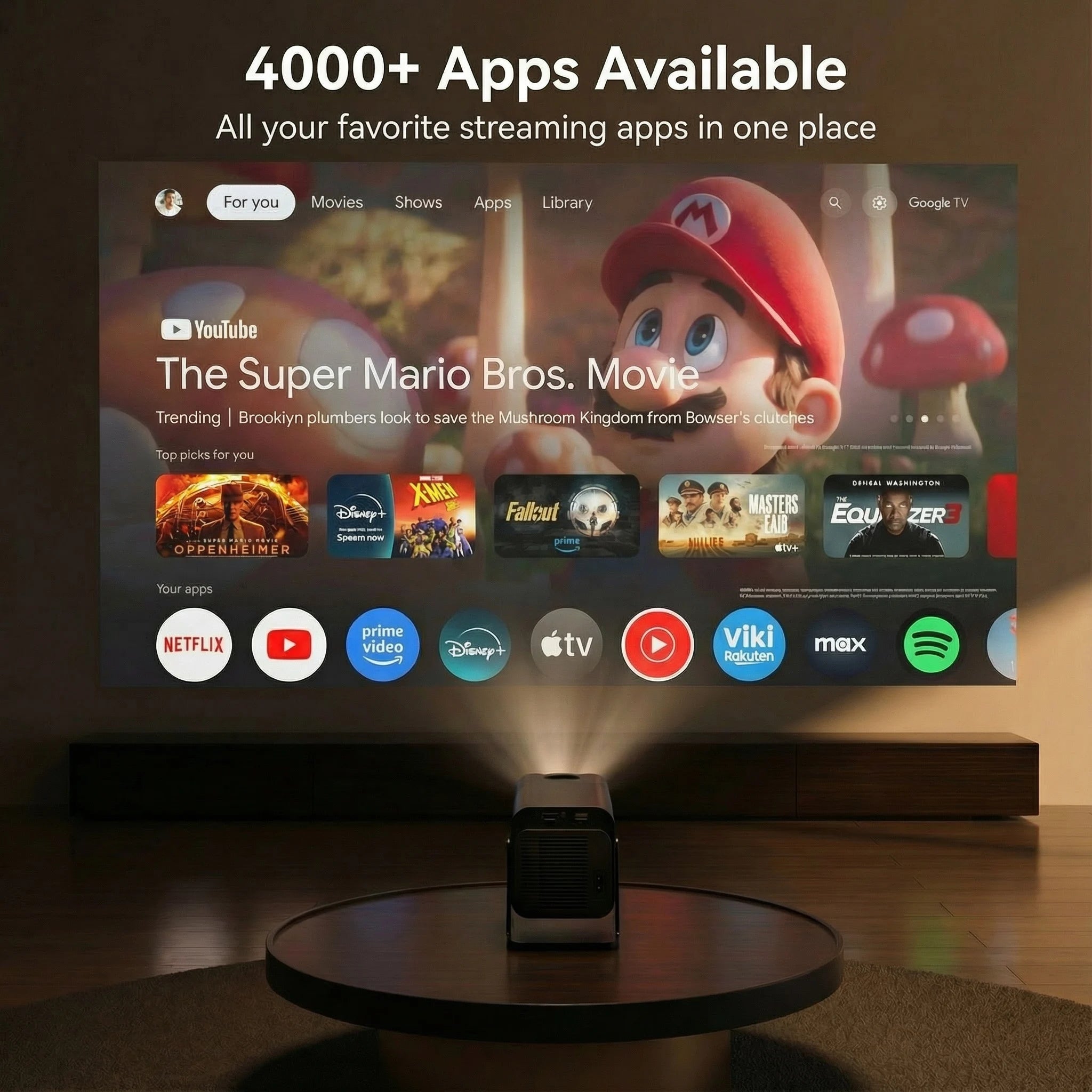 Zoomly® Pro MAX 4K Home Theater Projector