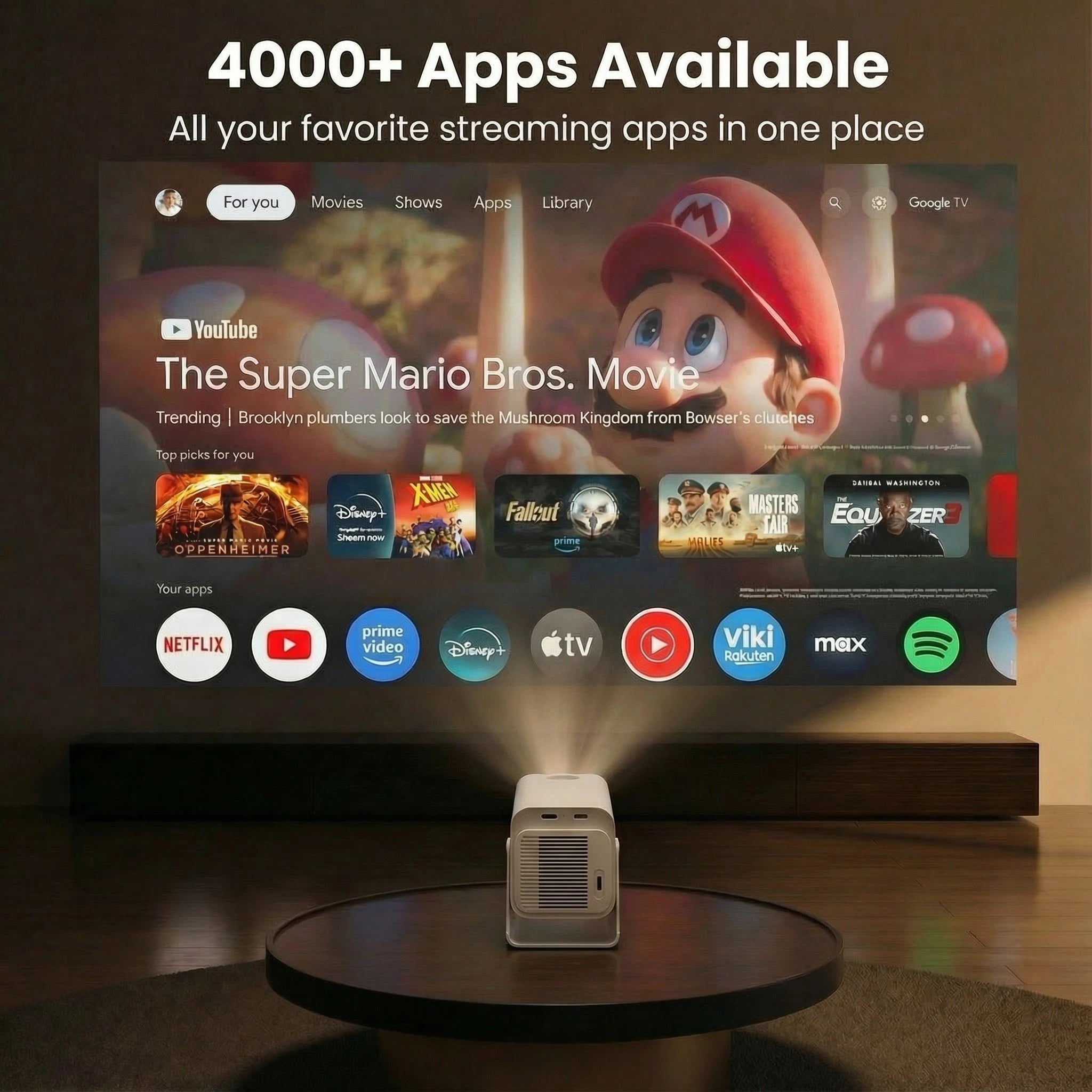 Zoomly® Pro MAX 4K Home Theater Projector