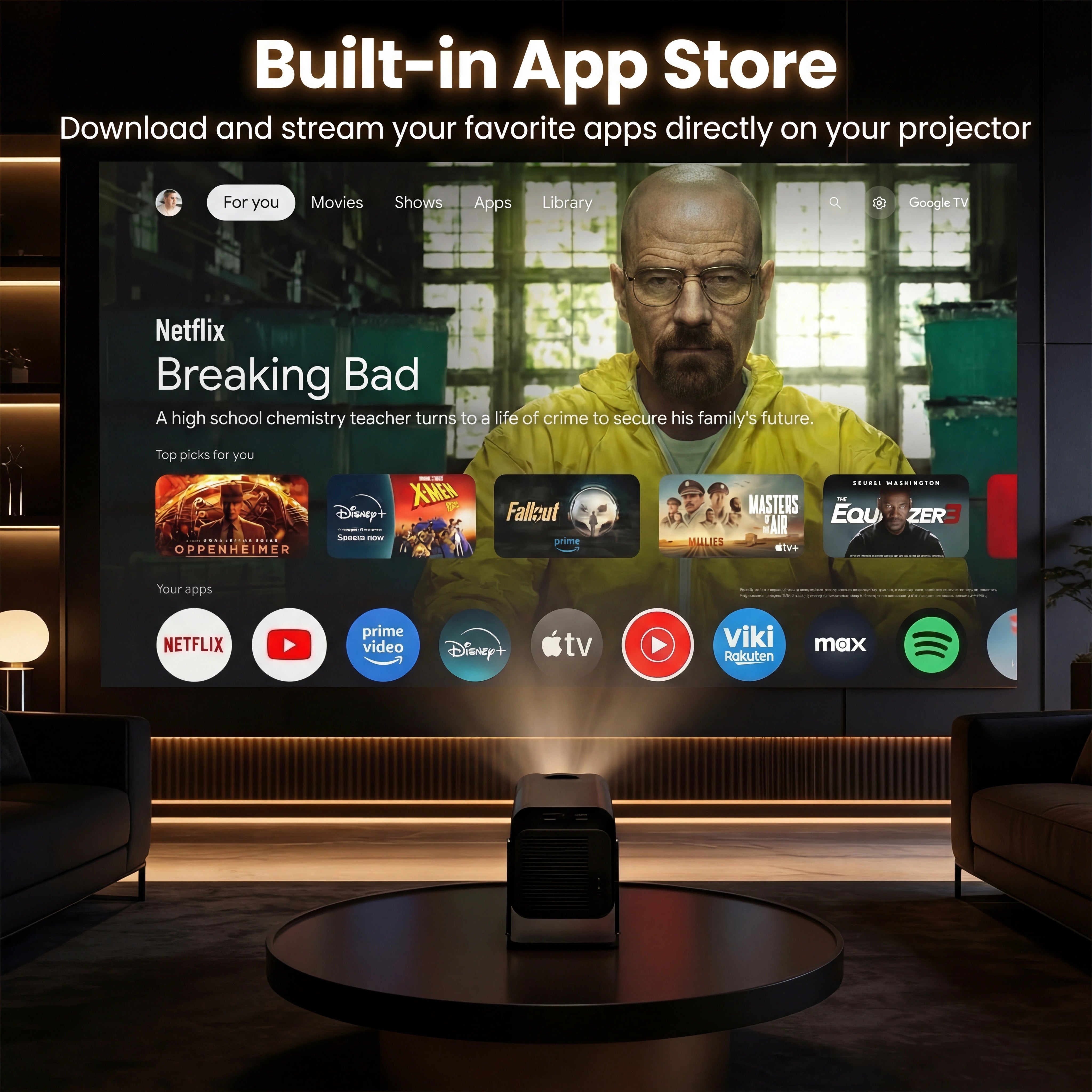 Zoomly® Pro MAX 4K Smart Projector