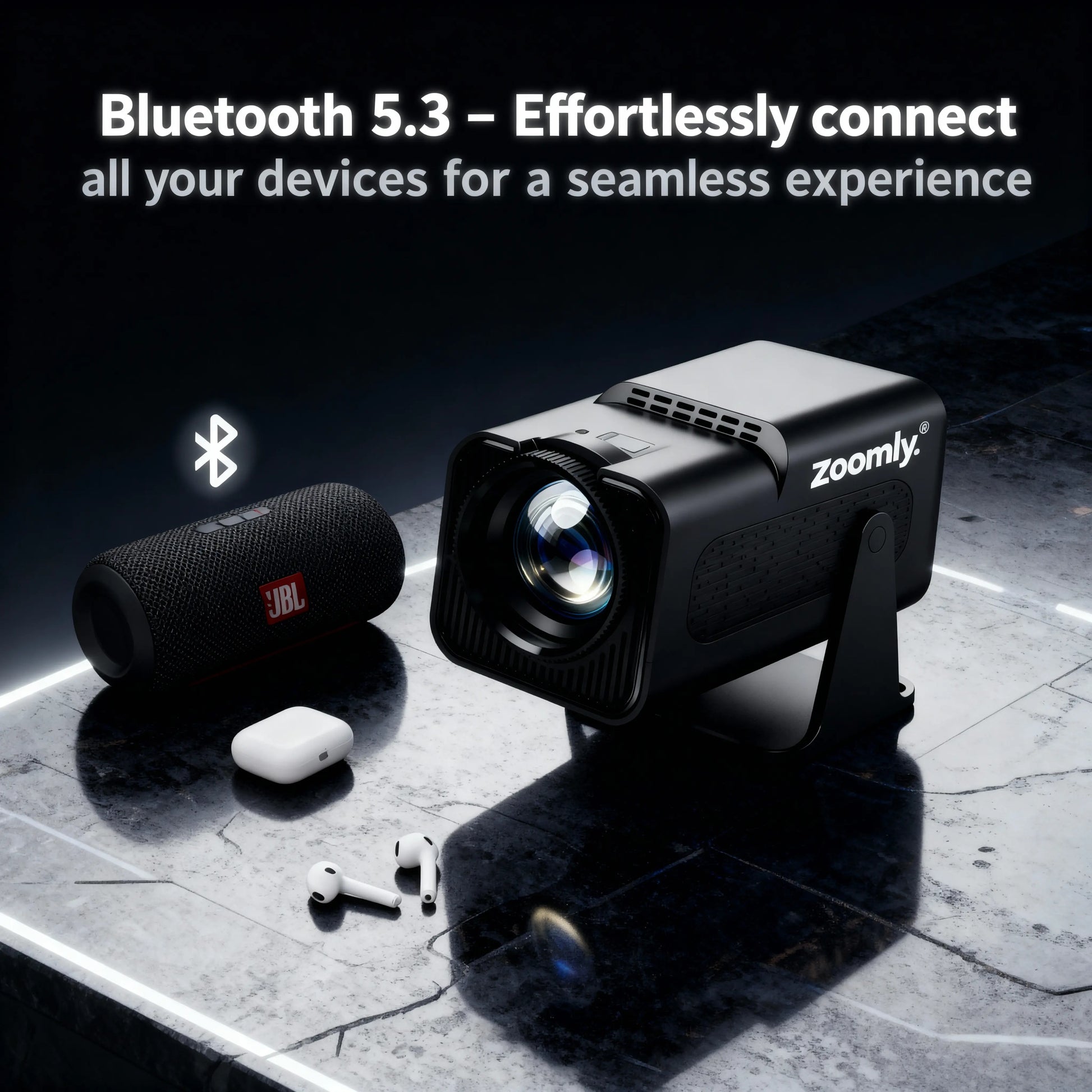 Zoomly® Pro MAX – Home Theater Projector