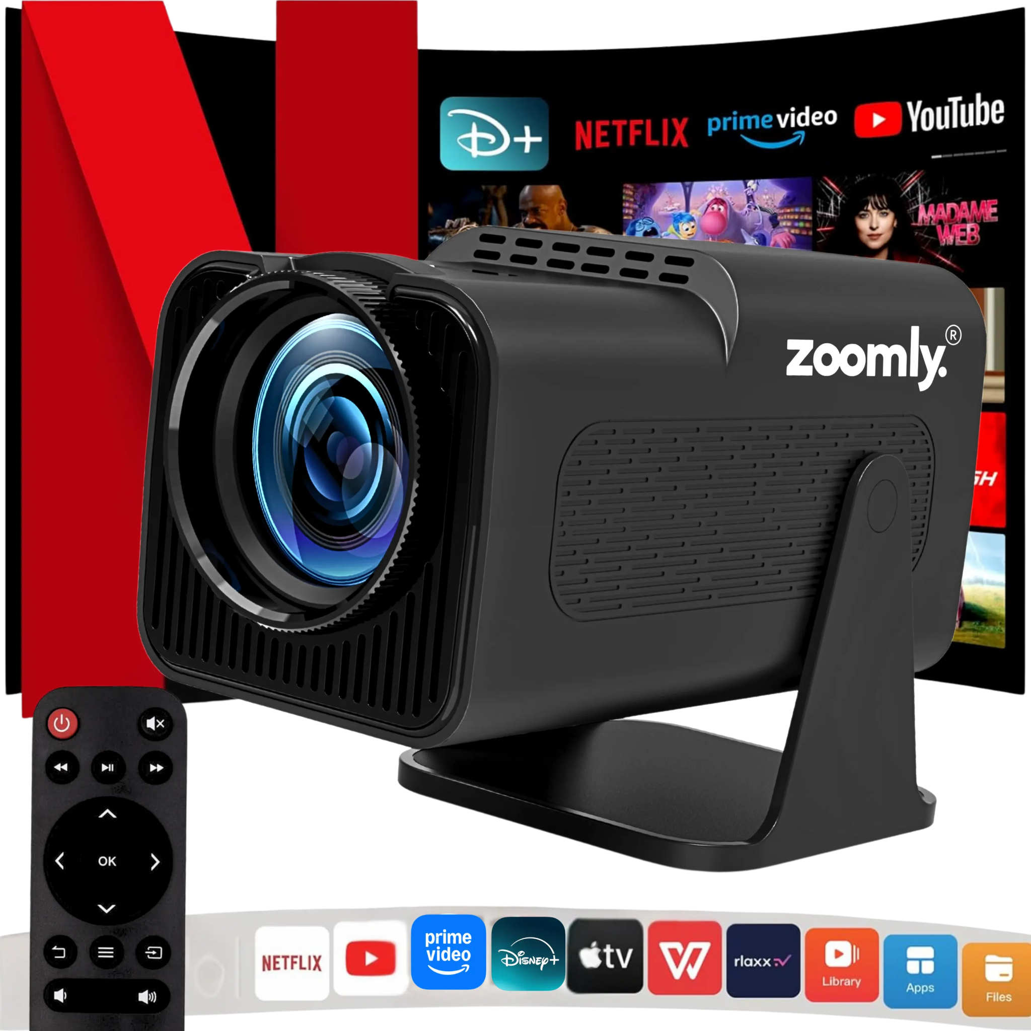 Zoomly® Pro MAX – Home Theater Projector - Zoomly