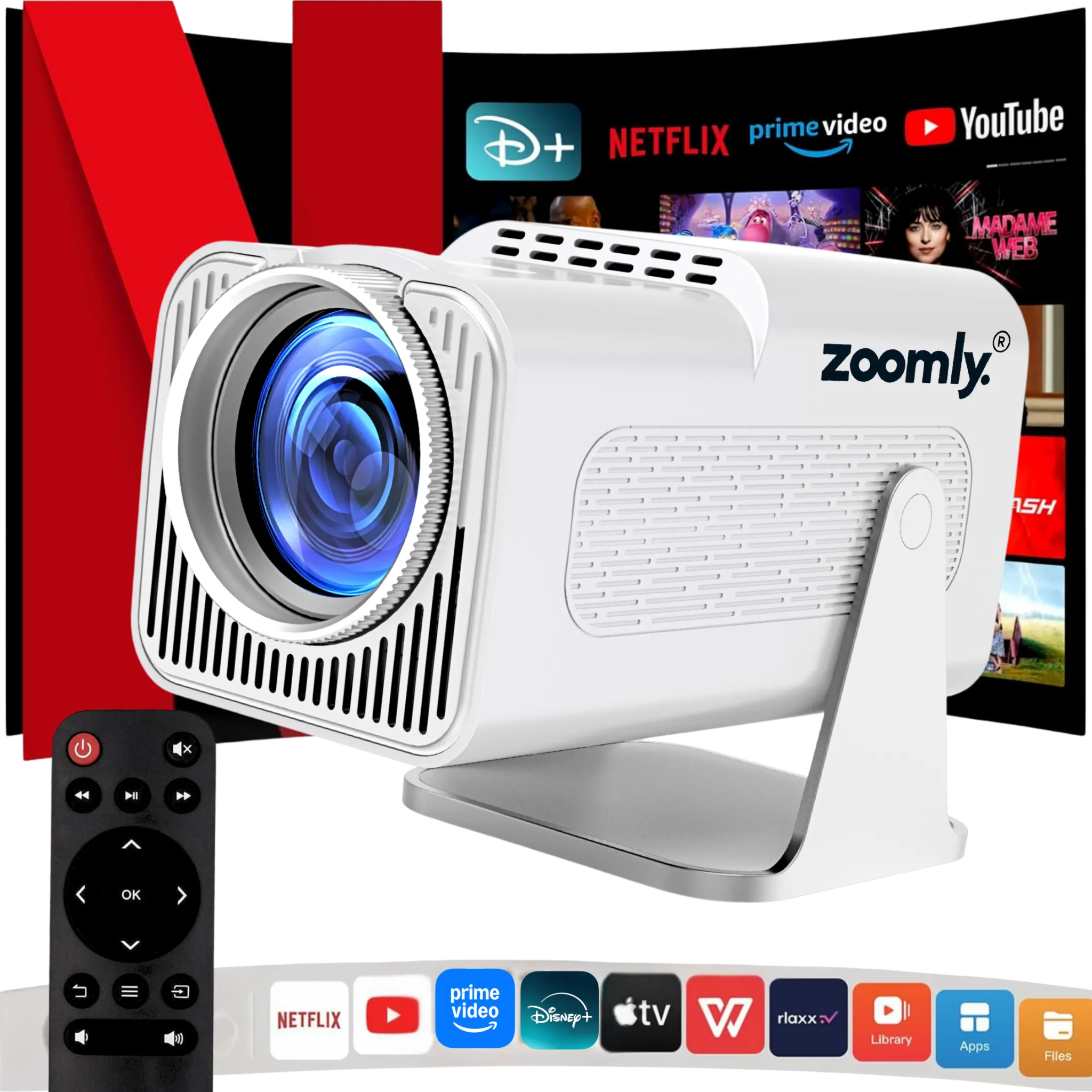 Zoomly® Pro MAX – Home Theater Projector - Zoomly
